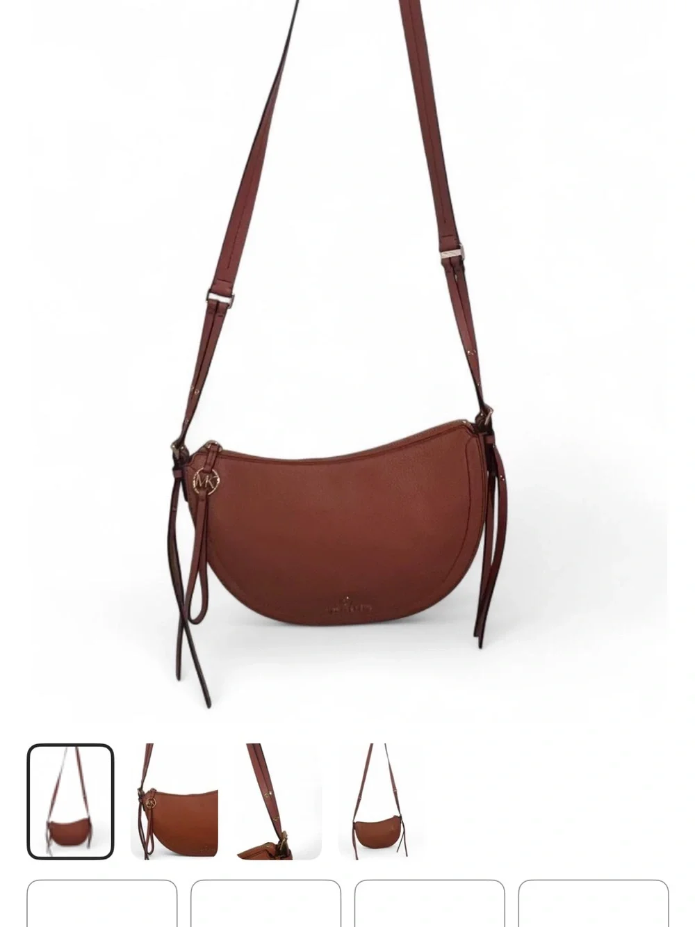 Michael Kors Chestnut Leather Crescent Crossbody Bag